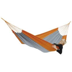 Amazonas Leichthängematte 'Silk Traveller', 'techno' Orange-grau