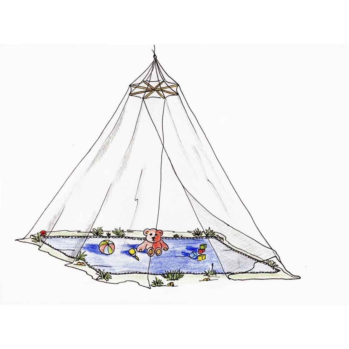 Basic Nature Moskitonetz 'Klassik' Baldachin, Mesh 225 6 Basic Nature Moskitonetz 'Klassik' Baldachin, Mesh 225 – Bild 4