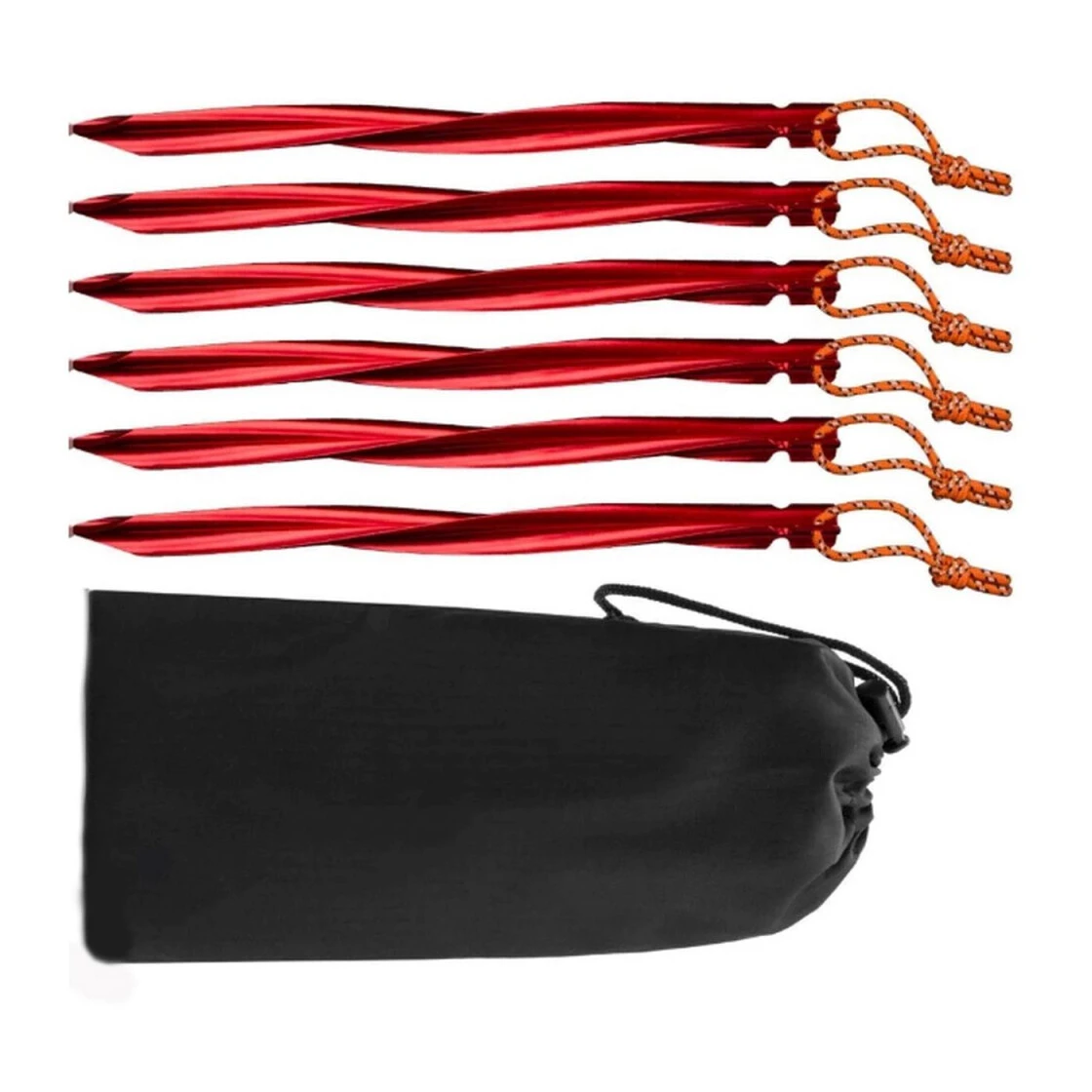 BasicNature Zelthering 'Y-Stake Spiral' 25 Cm Rot 6 Stück 4 BasicNature Zelthering 'Y-Stake Spiral' 25 Cm Rot 6 Stück – Bild 2