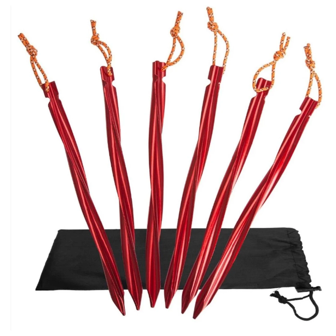 BasicNature Zelthering 'Y-Stake Spiral' 25 Cm Rot 6 Stück 3 BasicNature Zelthering 'Y-Stake Spiral' 25 Cm Rot 6 Stück
